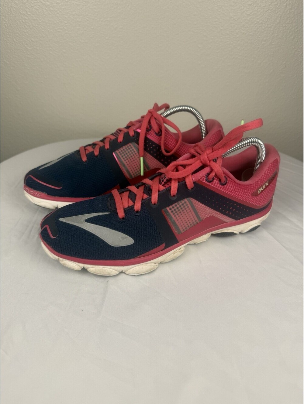 Brooks PureFlow 4 Running Shoes Womens 9.5 Pink Blue Athletic Sneakers EU 41